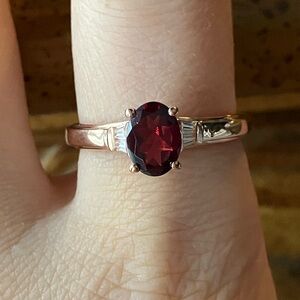 Tanzanian Wine Garnet Sterling Silver Ring Size 9